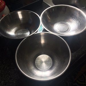 Stainless steel dog water/food bowls set of 3